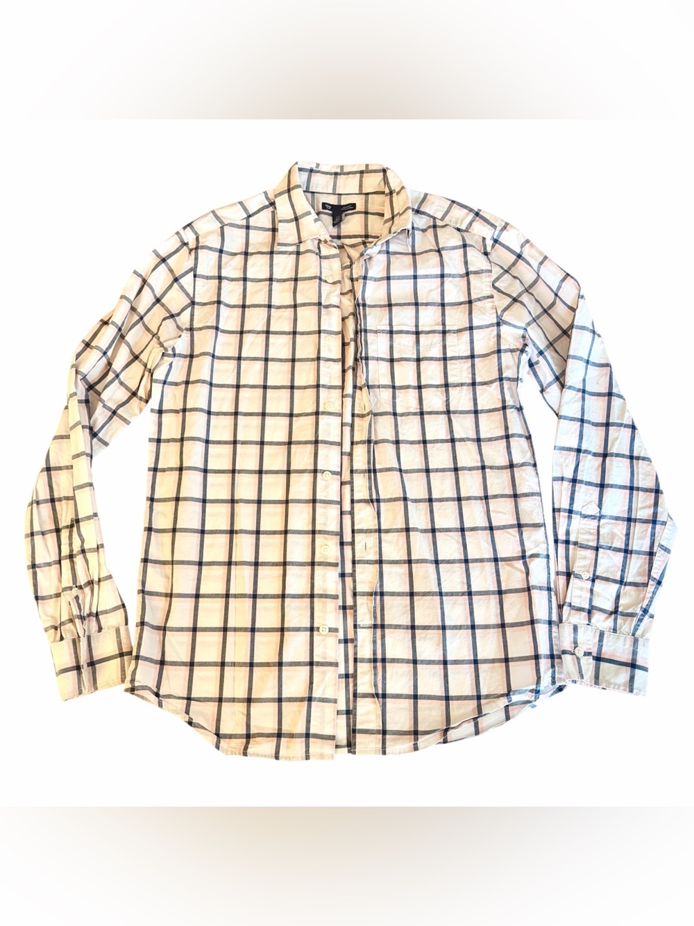 GAP 100% Cotton Men’s Spring Button Down Blue Flannel Size S